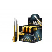 Нож DL003B (н-р 24шт) технический 18мм SK5 2-ступенчатое лезвие Deli