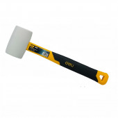 Киянка DL5908B резиновая белая 225 грамм, фиберглассовая рукоять с резиновой вставкой Deli