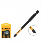 Бита TORSION PH2x90мм 10шт с противоскользящими насечками сталь S2, пласт.кейс DL251090K Deli