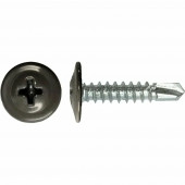 Саморез с прессшайб со  сверл 4,2х19 цвет 7024(ГРАФИТ) уп1000шт
