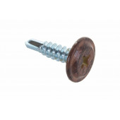 Саморез с прессшайб со  сверл 4,2х19 цвет 8014(ТЕМНЫЙ ДУБ) уп1000шт