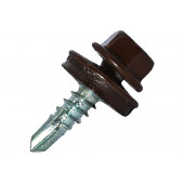 Саморез кровельный ТМ HARDWEX HWX7-W-P9-5.5 х 19 мм., №3, ЦИНК, RAL 8017 (250)