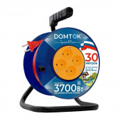 Удлинитель силовой на катушке ТМ DOMTOK (4гн., 3,7кВт, без заземления 30м (2х2,5)