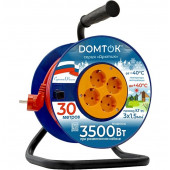Удлинитель силовой на катушке ТМ DOMTOK АРКТИК КГ (3*1,5, 3,5 кВт, заземляющие контакты, 30м)