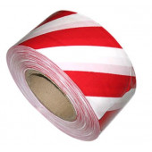 Лента для ограждений 75 мм х 150 м бело-красная