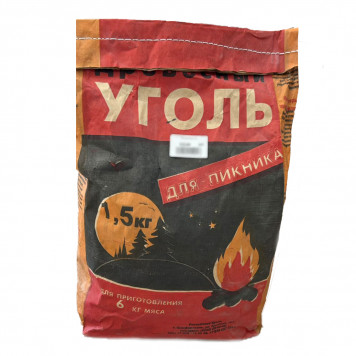 Уголь древесный 1,5 кг