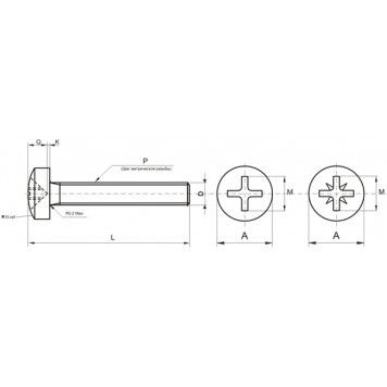 Винт DIN 7985 полусфера, полная резьба 8х50 мм, уп 100шт.-1