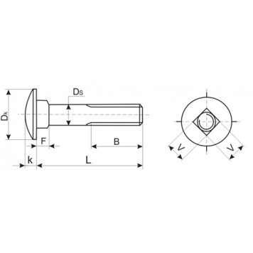 Болт мебельный  6х70 мм, уп 100шт.-1