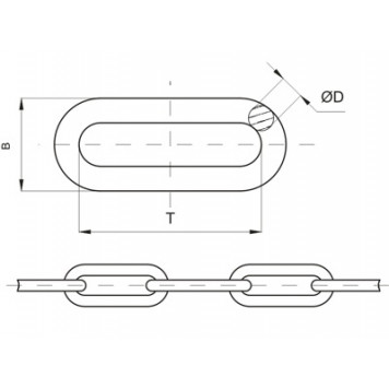 Цепь DIN 763 длиннозвенная оцинкованная 3 мм, 1м-1
