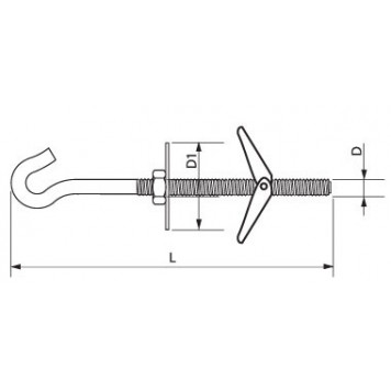 Складной пружин дюбель М8х120 мм, уп 20шт.-1