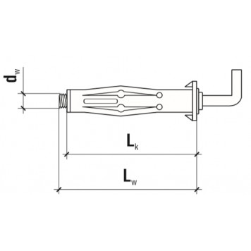 Дюбель Molli с прямоугольным крюком 4х32 мм (12), уп 100шт.-1
