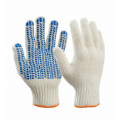 Перчатки 5Н х/б белые с ПВХ протектером