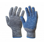 Перчатки 5Н х/б серые ЛЮКС с ПВХ протектером