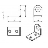 Замочная петля пробой-ушко 18х50 мм, гнутое