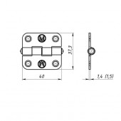 Петля ПН5-40 накладная, без покрытия, 40 мм