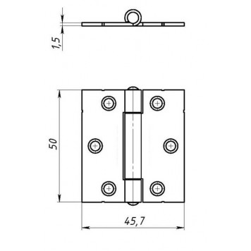 Петля карточная 50х45 цинк-1