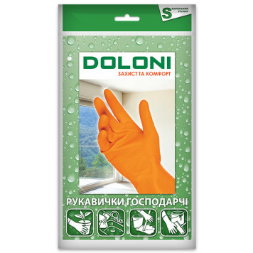Перчатки 4544 латексные хозяйственные размер S DOLONI Перчатки 4544 латексные хозяйственные размер S DOLONI