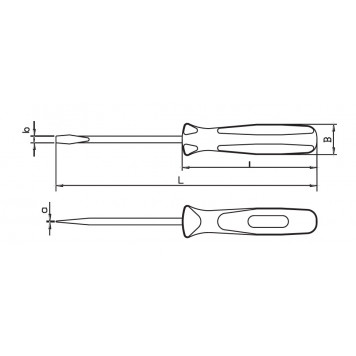 Отвёртка плоская 190х1,0х6,5 мм НИЗ-1