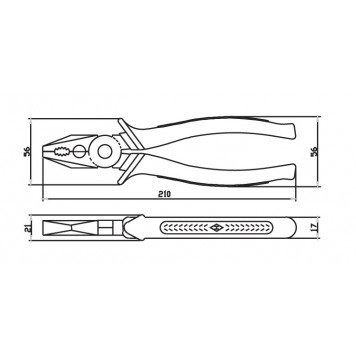 Плоскогубцы омедненные комбинированные 200 мм НИЗ-1