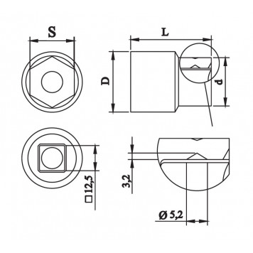 Головка омедненная сменная 18 мм, 1/2" НИЗ-2