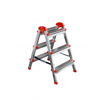 Стремянка стальная 3 ступенчатая двухсторонняя