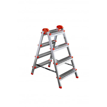 Стремянка стальная 4 ступенчатая двухсторонняя