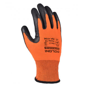 Перчатки 4196 стрейчевые с латексным покрытием оранжевые размер 10 (XL) DOLONI-1
