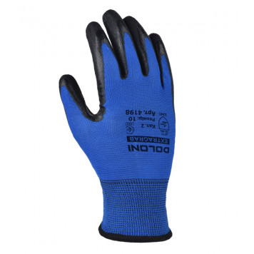 Перчатки 4198 стрейчевые с латексным покрытием синие размер 10 (XL) DOLONI-1