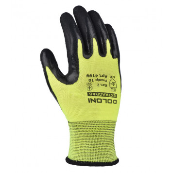 Перчатки 4199 стрейчевые с латексным покрытием желтые размер 10 (XL) DOLONI-1