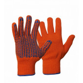 Перчатки 5Н х/б ORANGE с ПВХ протектером