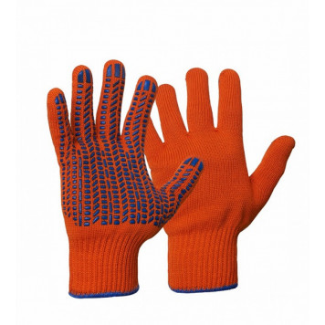 Перчатки 5Н х/б ORANGE с ПВХ протектером