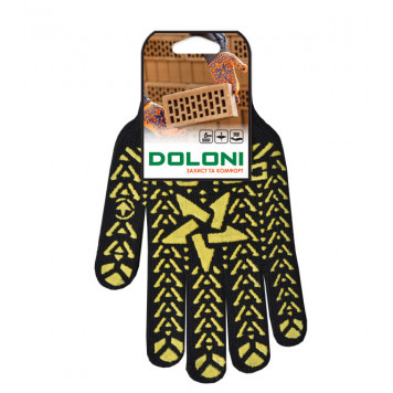 Перчатки 562 чёрные с рисунком ЗВЕЗДА ПВХ-2