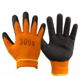 Перчатки акриловые рифленые утепленные, двойной облив (Китай) 10/480