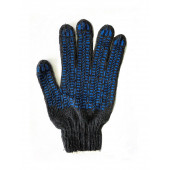 Перчатки 5Н х/б синие ЛЮКС с ПВХ протектером