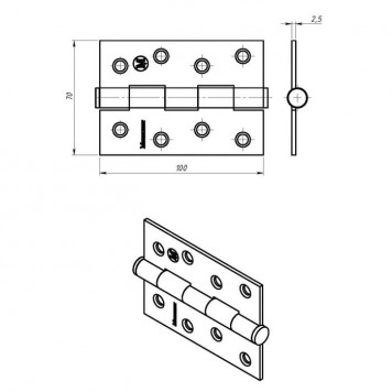 Петля ПН5-100 накладная, оцинкованная, 100 мм-1