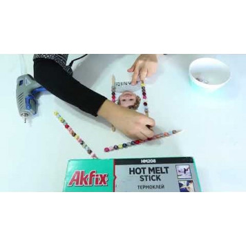 Стержни клеевые HM208 прозрачный 11x300 мм, уп 34 шт. (1кг) AKFIX-1