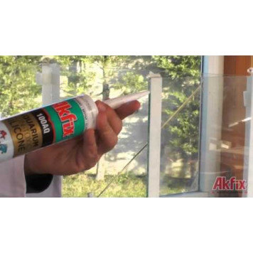 Герметик силиконовый для аквариума 100AQ (черный) 310 мл, 370 г AKFIX-4