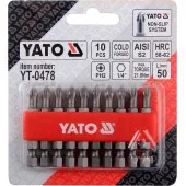 Бита YT-0478 крестовая PН2 1/4 50 мм, 10 шт.