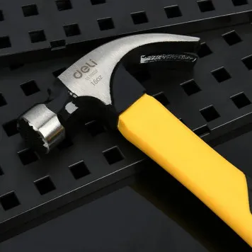 Молоток DL5002F гвоздодер 450гр, магнит, противоскользящий боек, фиберглассовая рукоять Deli-5