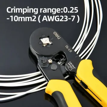 Пресс-клещи DL-L11 квадратные для обжима наконечников 0,25-10 кв.мм Deli-3