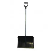 Лопата для уборки снега Саяны 500х370х1380мм усиленная, морозостойкая, алюминиевый черенок, черная